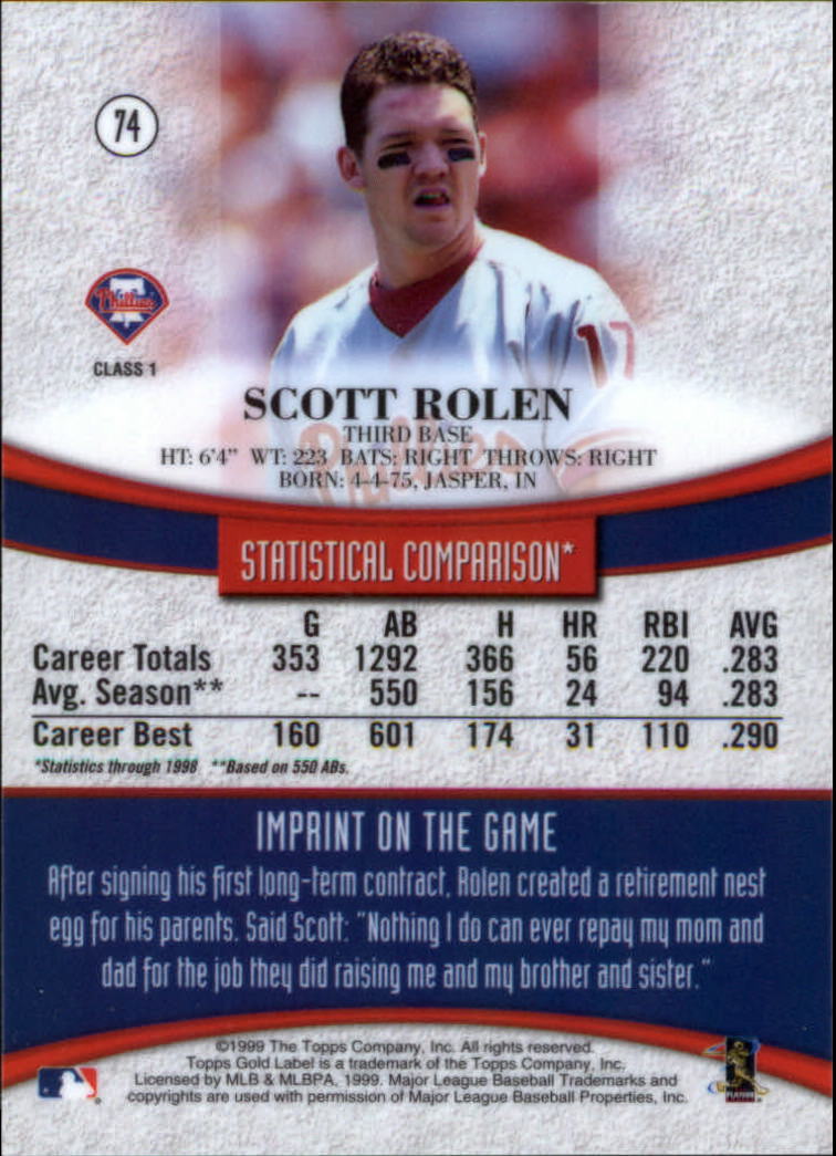 1999 Topps Gold Label Baseball - Picture 67 of 126