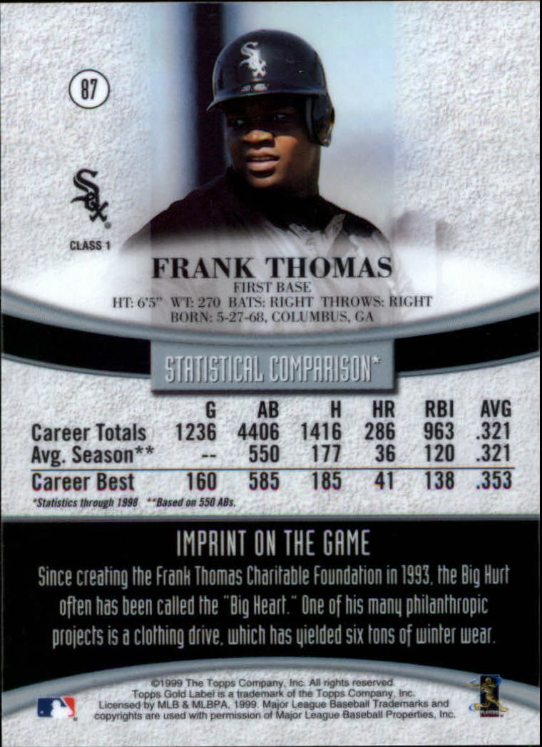 1999 Topps Gold Label Baseball - Picture 81 of 126