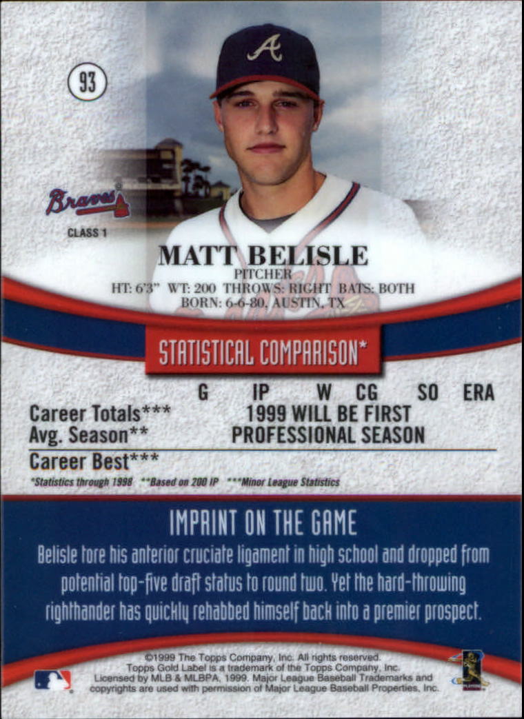1999 Topps Gold Label Baseball - Picture 91 of 126