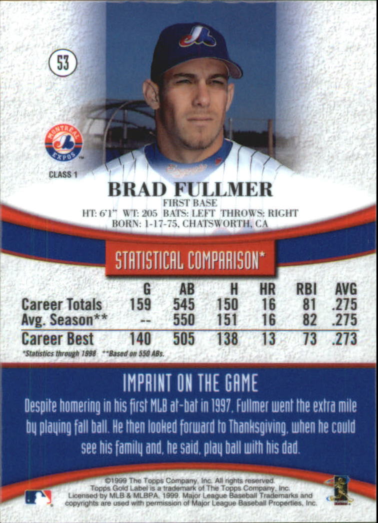 1999 Topps Gold Label Baseball - Picture 99 of 126