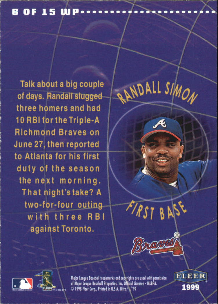 1999 Ultra (Fleer) Baseball "Insert" Cards - Picture 79 of 93