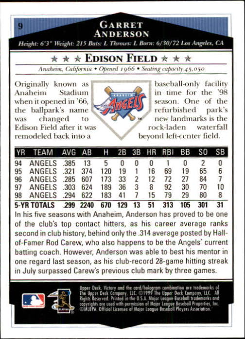 1999 Upper Deck Victory Baseball Card Pick 1-306 - Picture 19 of 451