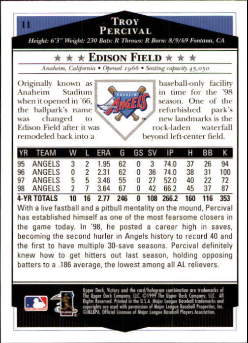 1999 Upper Deck Victory Baseball Card Pick 1-306 - Picture 23 of 451