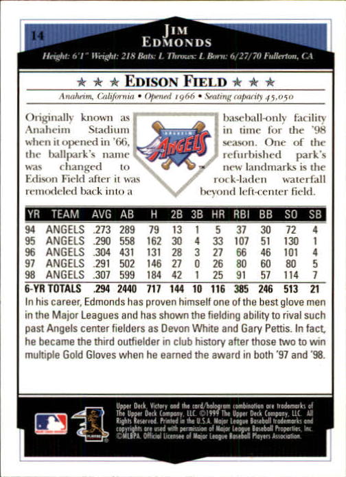 1999 Upper Deck Victory Baseball Card Pick 1-306 - Picture 27 of 451
