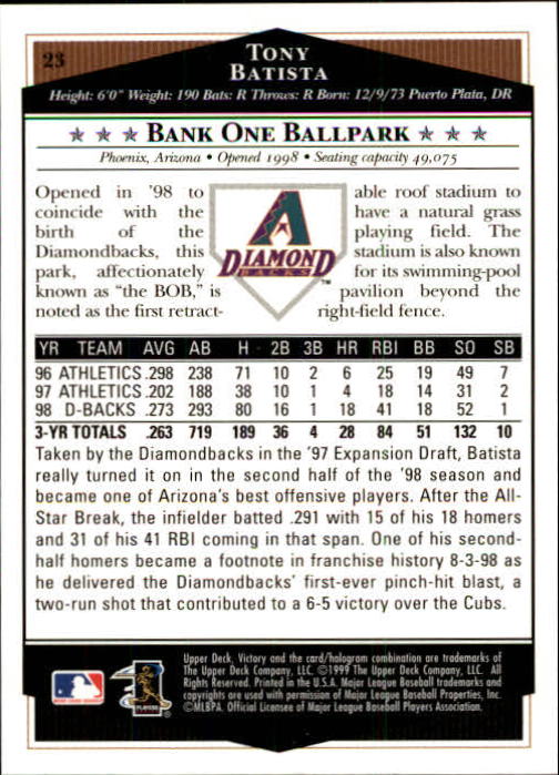 1999 Upper Deck Victory Baseball Card Pick 1-306 - Picture 43 of 451