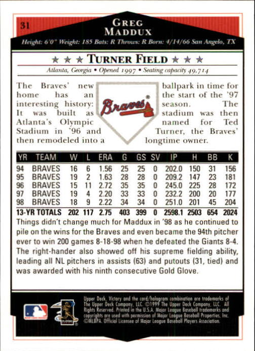 1999 Upper Deck Victory Baseball Card Pick 1-306 - Picture 55 of 451