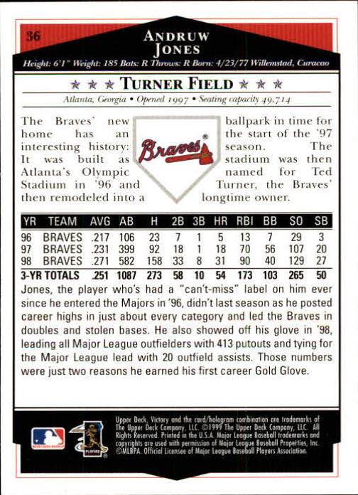 1999 Upper Deck Victory Baseball Card Pick 1-306 - Picture 59 of 451