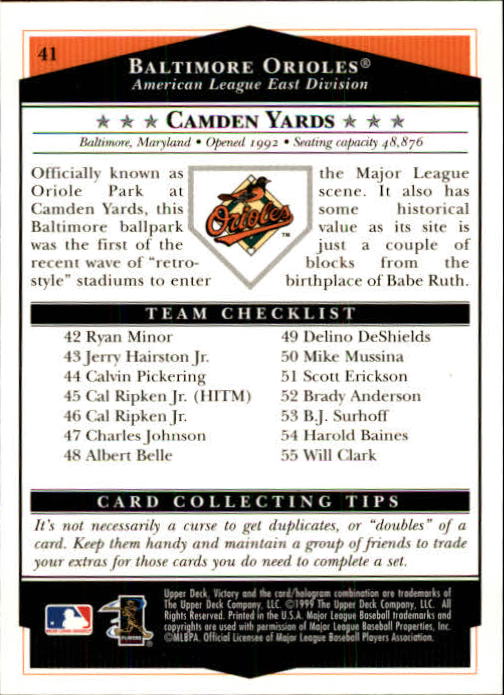 1999 Upper Deck Victory Baseball Card Pick 1-306 - Picture 63 of 451