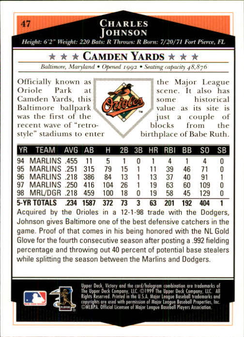 1999 Upper Deck Victory Baseball Card Pick 1-306 - Picture 67 of 451