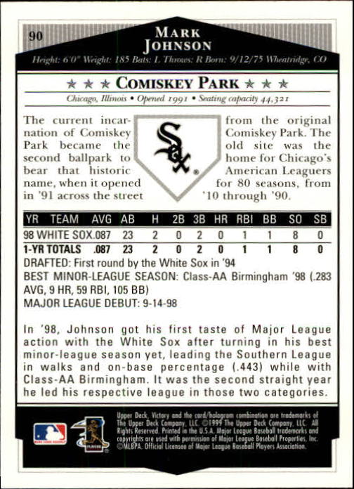 1999 Upper Deck Victory Baseball Card Pick 1-306 - Picture 129 of 451