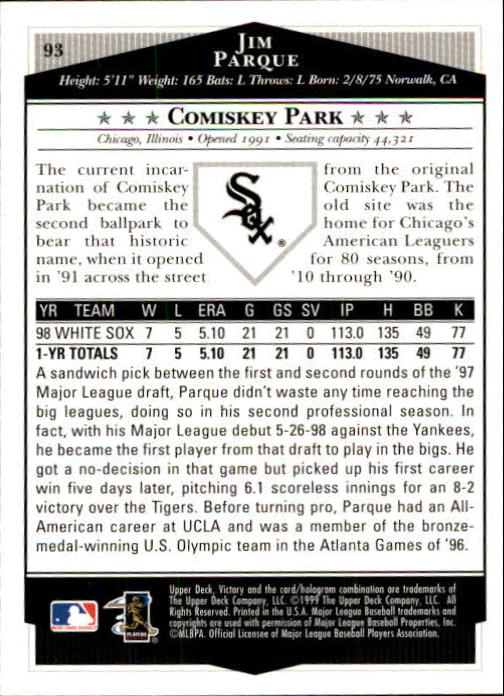 1999 Upper Deck Victory Baseball Card Pick 1-306 - Picture 131 of 451
