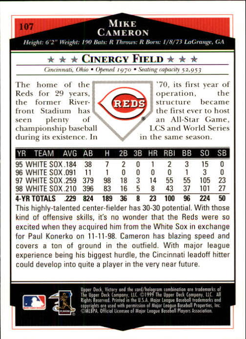 1999 Upper Deck Victory Baseball Card Pick 1-306 - Picture 147 of 451