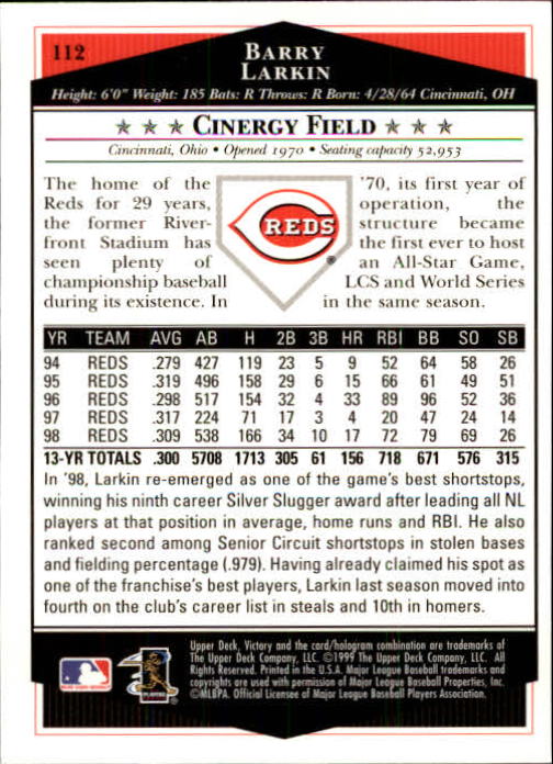 1999 Upper Deck Victory Baseball Card Pick 1-306 - Picture 155 of 451