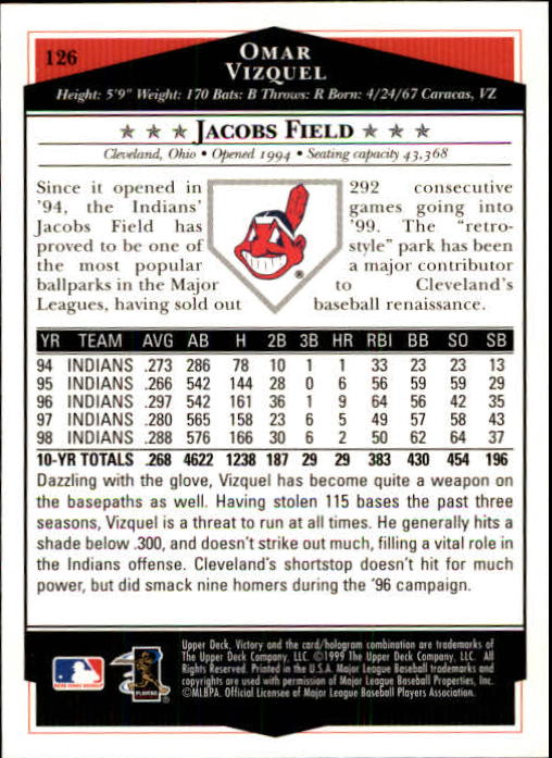 1999 Upper Deck Victory Baseball Card Pick 1-306 - Picture 169 of 451
