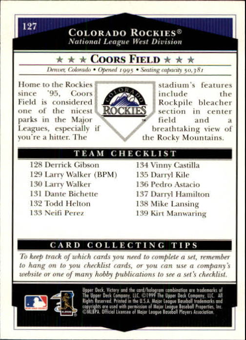 1999 Upper Deck Victory Baseball Card Pick 1-306 - Picture 171 of 451