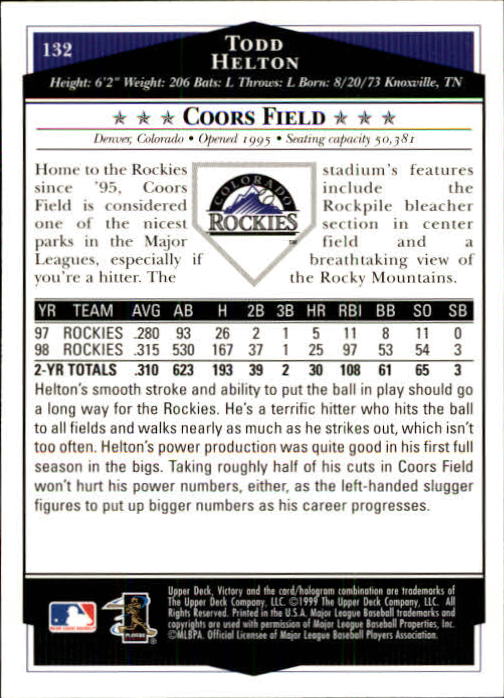 1999 Upper Deck Victory Baseball Card Pick 1-306 - Picture 179 of 451