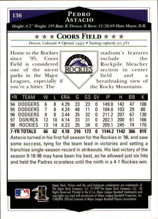 1999 Upper Deck Victory Baseball Card Pick 1-306 - Picture 185 of 451