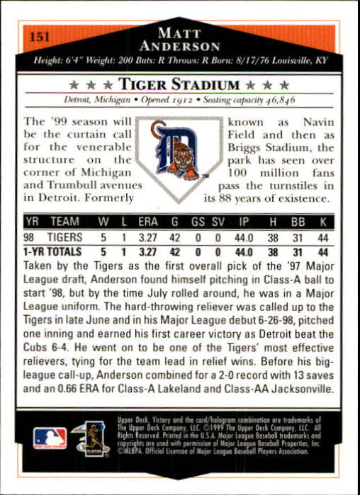 1999 Upper Deck Victory Baseball Card Pick 1-306 - Picture 205 of 451