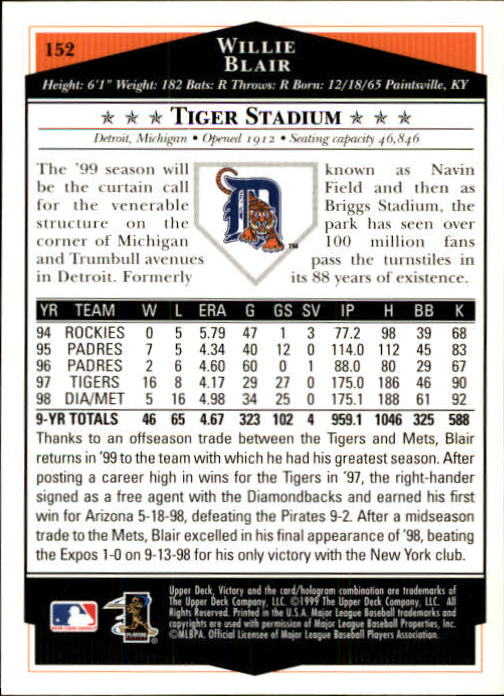 1999 Upper Deck Victory Baseball Card Pick 1-306 - Picture 207 of 451