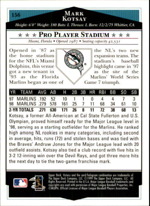 1999 Upper Deck Victory Baseball Card Pick 1-306 - Picture 215 of 451
