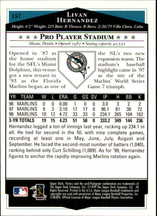 1999 Upper Deck Victory Baseball Card Pick 1-306 - Picture 217 of 451
