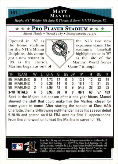 1999 Upper Deck Victory Baseball Card Pick 1-306 - Picture 223 of 451