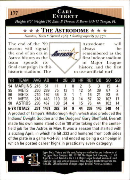 1999 Upper Deck Victory Baseball Card Pick 1-306 - Picture 249 of 451