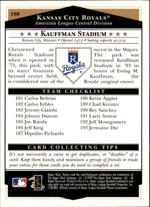 1999 Upper Deck Victory Baseball Card Pick 1-306 - Picture 255 of 451