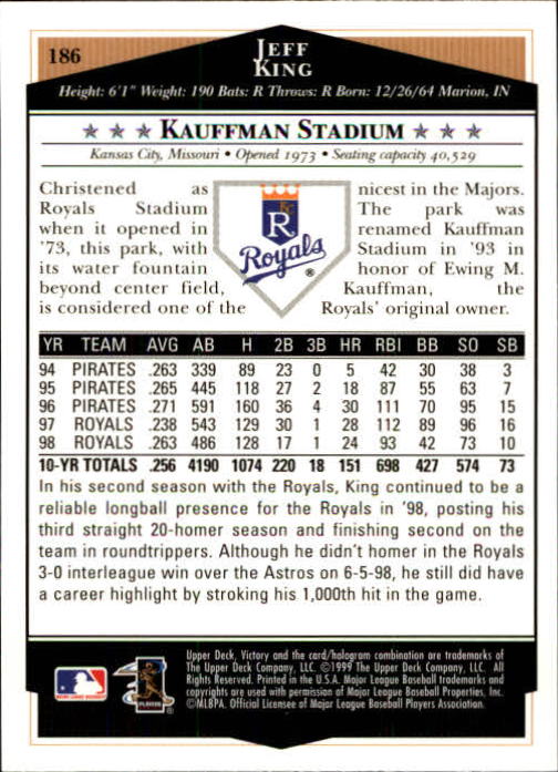 1999 Upper Deck Victory Baseball Card Pick 1-306 - Picture 263 of 451