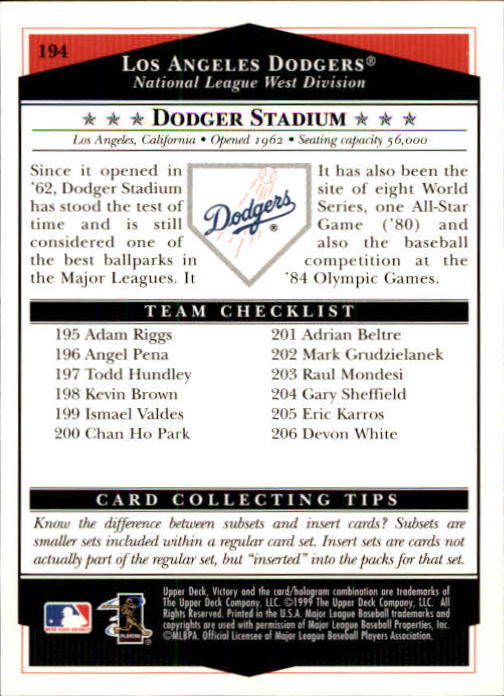 1999 Upper Deck Victory Baseball Card Pick 1-306 - Picture 273 of 451