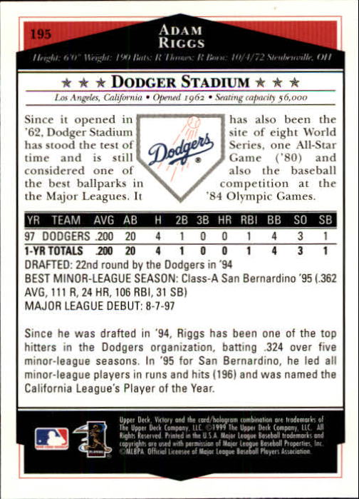 1999 Upper Deck Victory Baseball Card Pick 1-306 - Picture 275 of 451