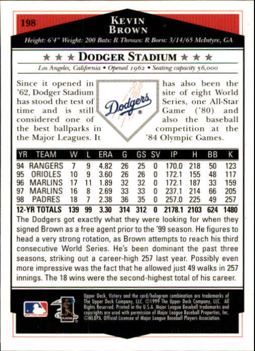 1999 Upper Deck Victory Baseball Card Pick 1-306 - Picture 281 of 451