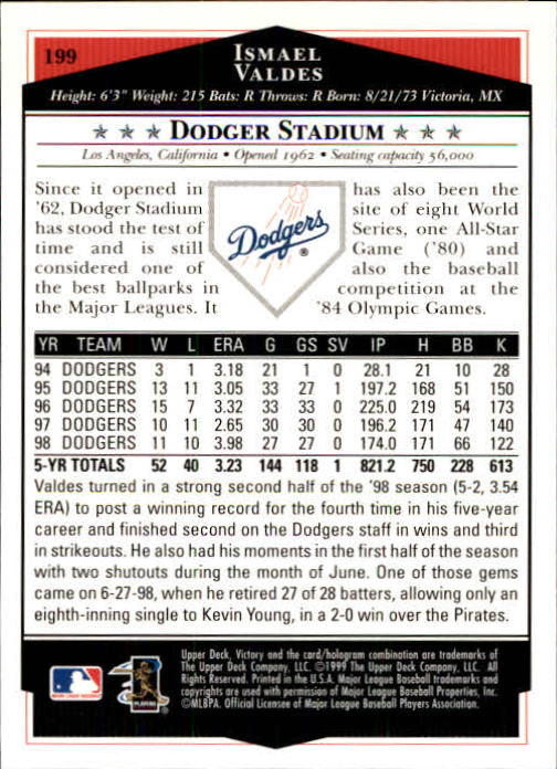 1999 Upper Deck Victory Baseball Card Pick 1-306 - Picture 283 of 451