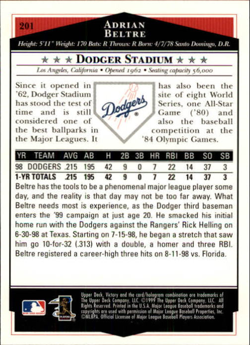 1999 Upper Deck Victory Baseball Card Pick 1-306 - Picture 287 of 451