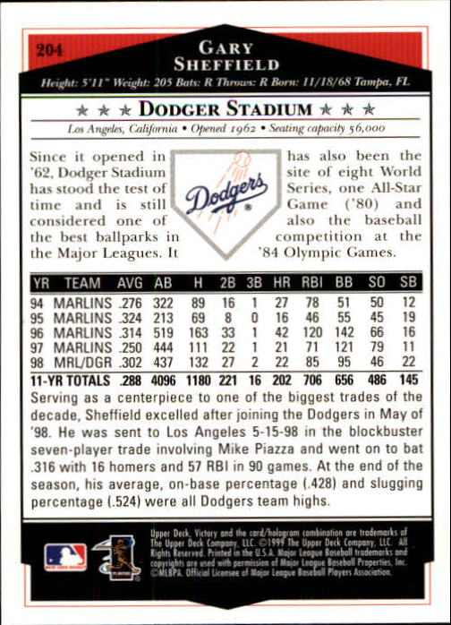 1999 Upper Deck Victory Baseball Card Pick 1-306 - Picture 293 of 451