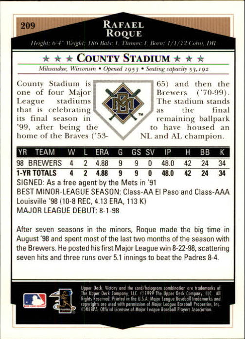 1999 Upper Deck Victory Baseball Card Pick 1-306 - Picture 301 of 451