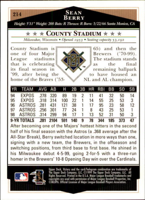 1999 Upper Deck Victory Baseball Card Pick 1-306 - Picture 309 of 451