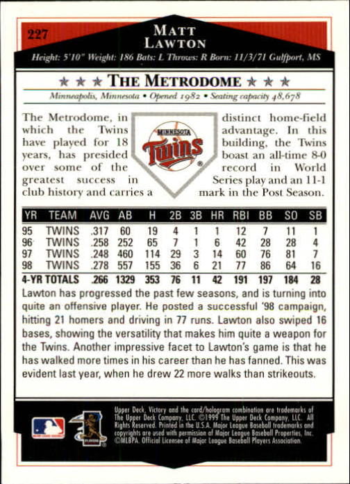 1999 Upper Deck Victory Baseball Card Pick 1-306 - Picture 327 of 451