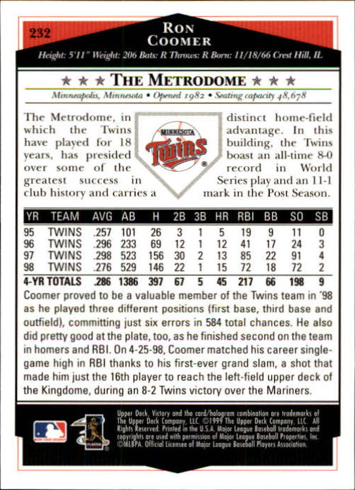 1999 Upper Deck Victory Baseball Card Pick 1-306 - Picture 335 of 451