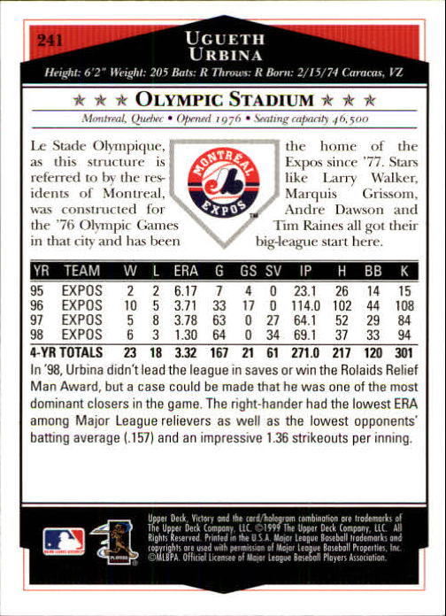 1999 Upper Deck Victory Baseball Card Pick 1-306 - Picture 349 of 451
