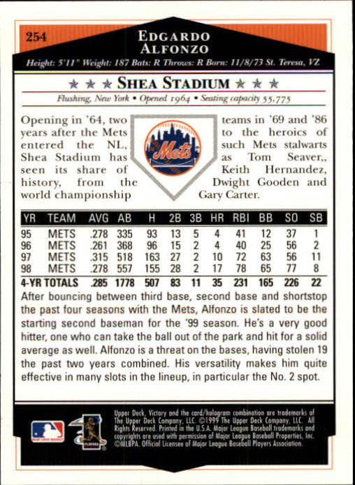1999 Upper Deck Victory Baseball Card Pick 1-306 - Picture 363 of 451