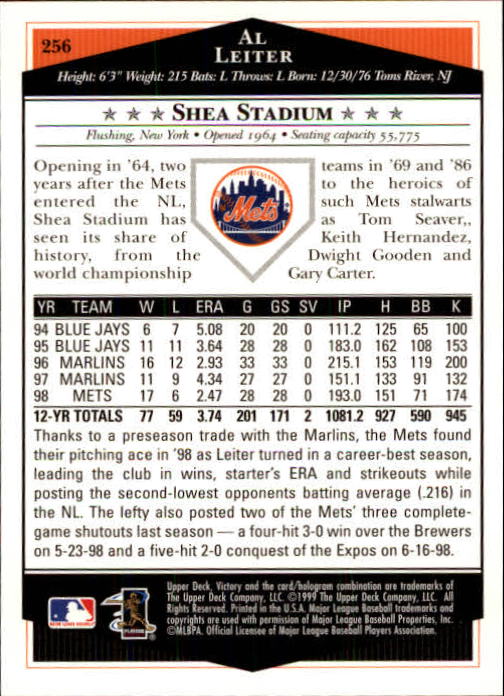 1999 Upper Deck Victory Baseball Card Pick 1-306 - Picture 367 of 451