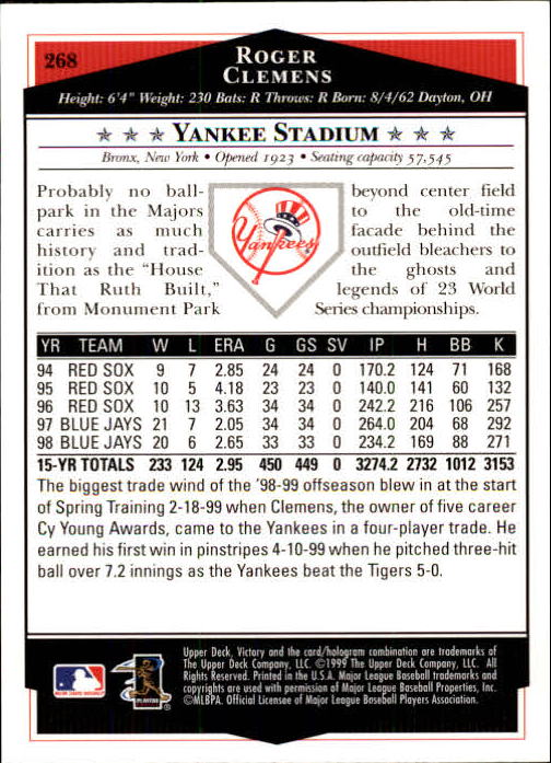 1999 Upper Deck Victory Baseball Card Pick 1-306 - Picture 383 of 451
