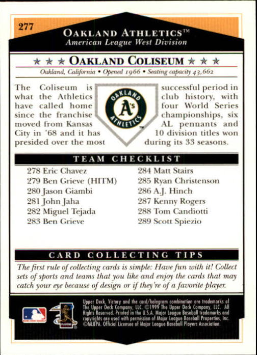 1999 Upper Deck Victory Baseball Card Pick 1-306 - Picture 399 of 451