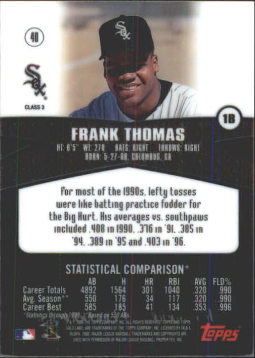 2000 Topps Gold Label Baseball - Picture 11 of 21