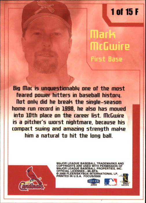 2000 Fleer Focus Baseball "Insert" Cards - Picture 41 of 41