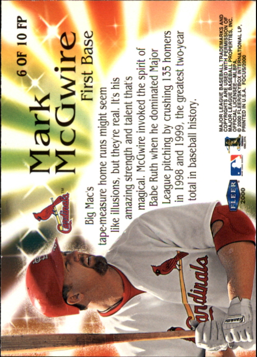 2000 Fleer Focus Baseball "Insert" Cards - Picture 7 of 41