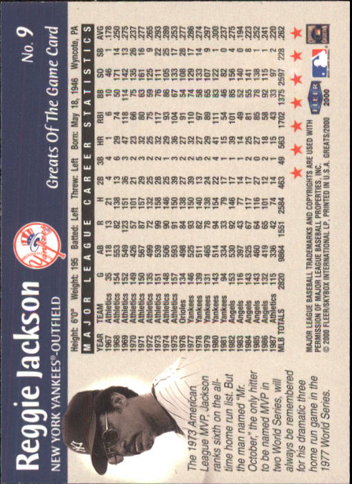 2000 Greats of the Game (Fleer) Baseball "Main Set" Cards - Picture 19 of 213