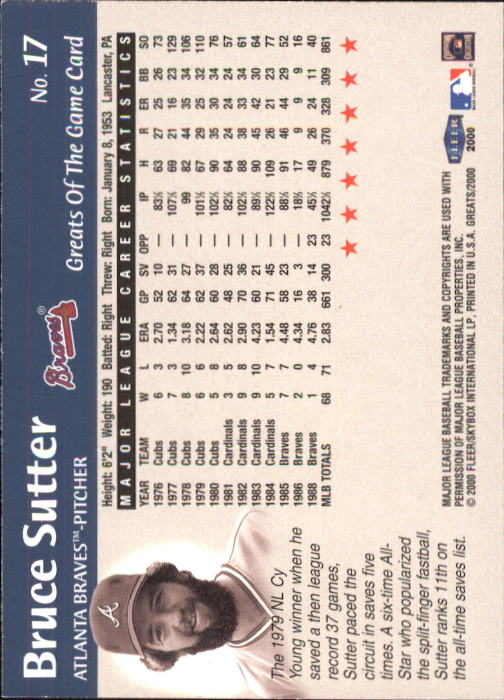 2000 Greats of the Game (Fleer) Baseball "Main Set" Cards - Picture 35 of 213