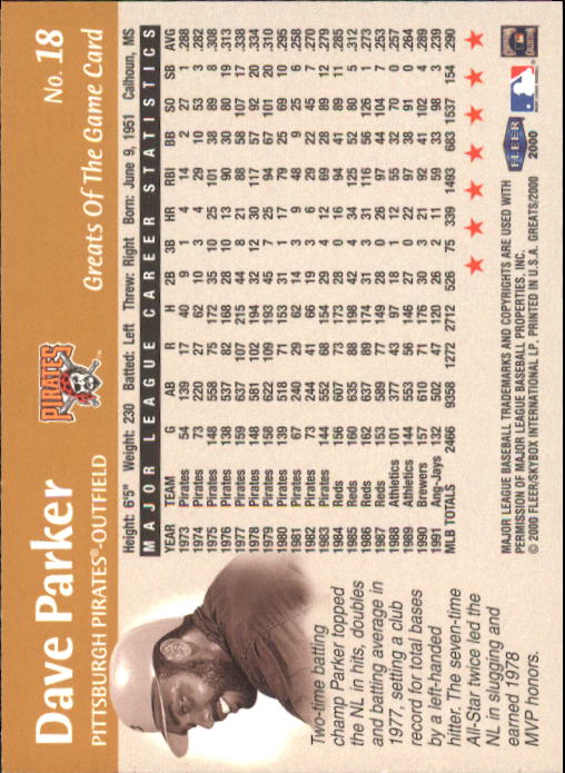 2000 Greats of the Game (Fleer) Baseball "Main Set" Cards - Picture 37 of 213